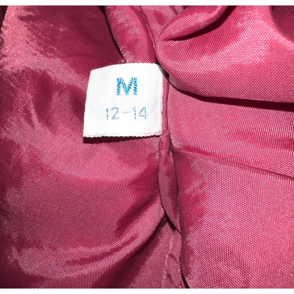 Vintage Dani Colby Burgundy Quilted Jacket M 12-14 Nylon Blend W/ Pockets - Picture 4 of 5